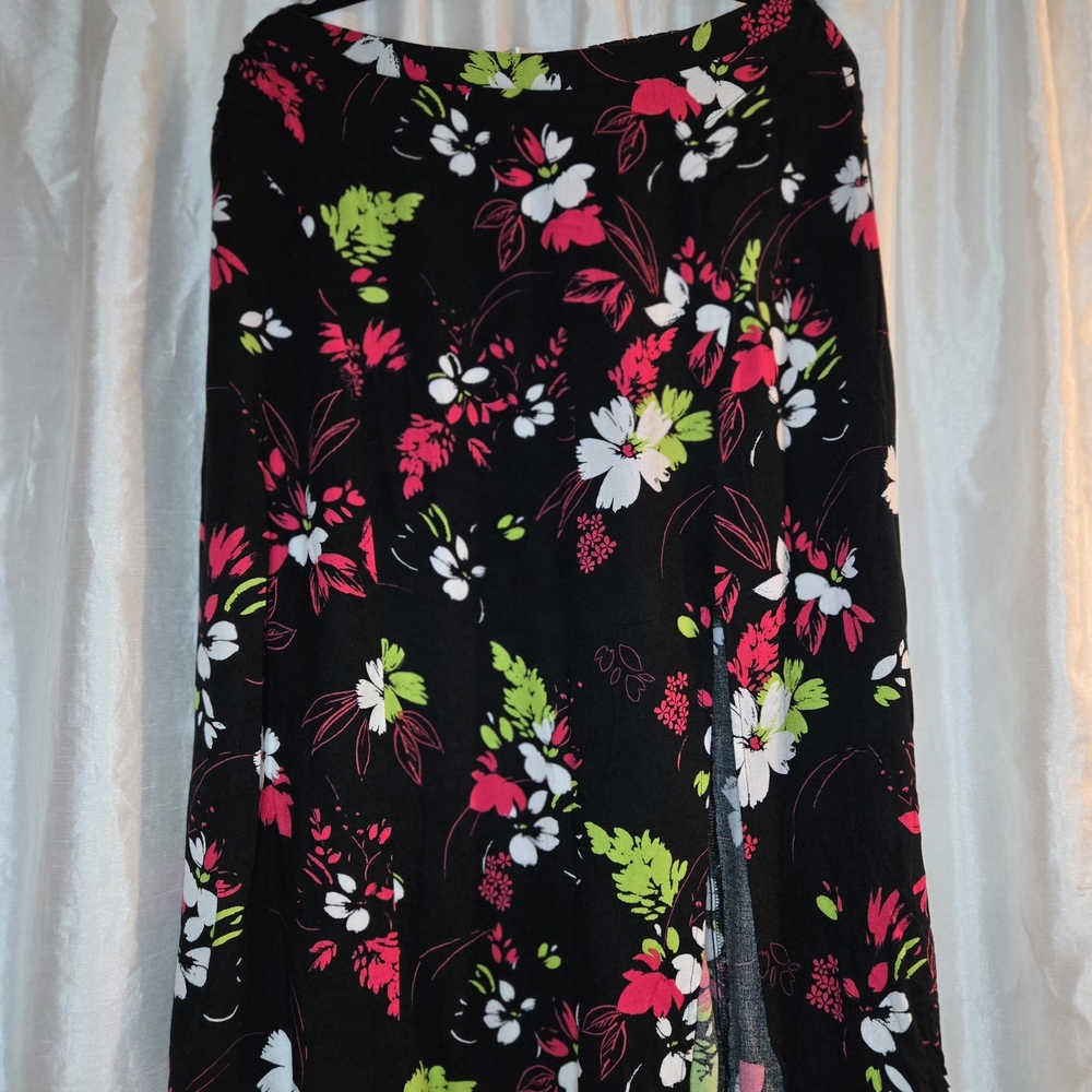 Floral Black Skirt